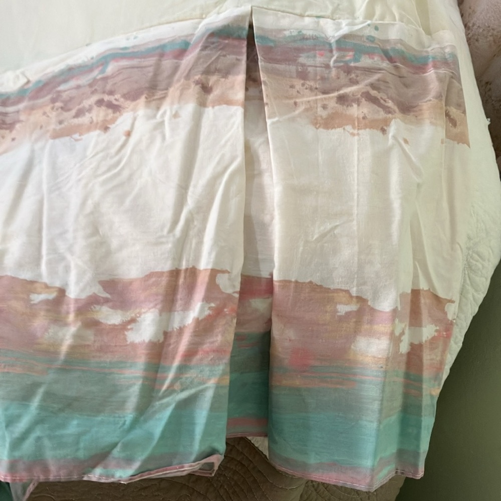 CROSCILL BRUSH STROKES SOUTHWEST BED SKIRT FULL / QUEEN  54" with 14" DROP